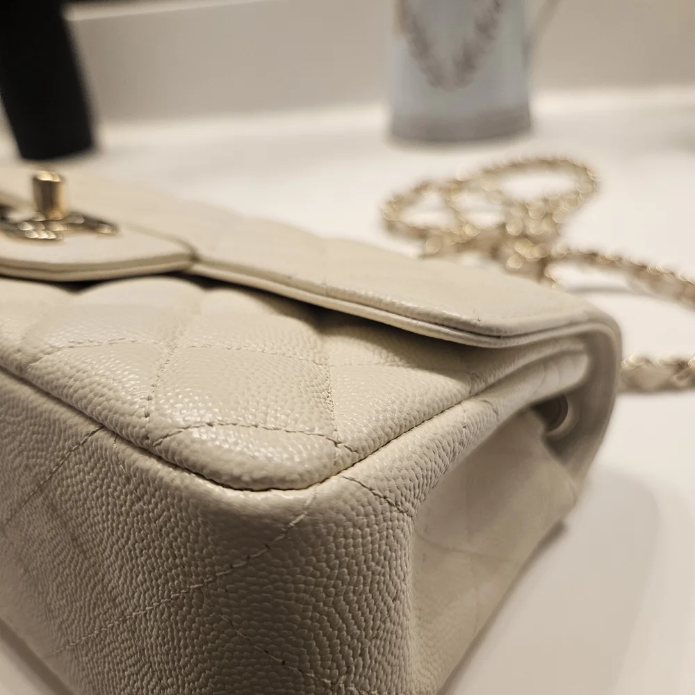 Chanel Cream Caviar Mini Bag